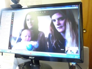 Baby Sam, getting wah-y. Also observe Mommy's face.